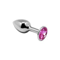 Alive Mini Metal Butt Plug Pink S with Crystal