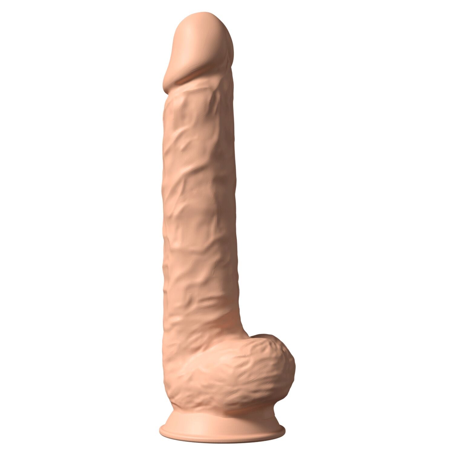 Dildo SilexD Kingston Flesh (MODEL 15in), dual-layer, silicone+Silexpan, diameter 7 cm