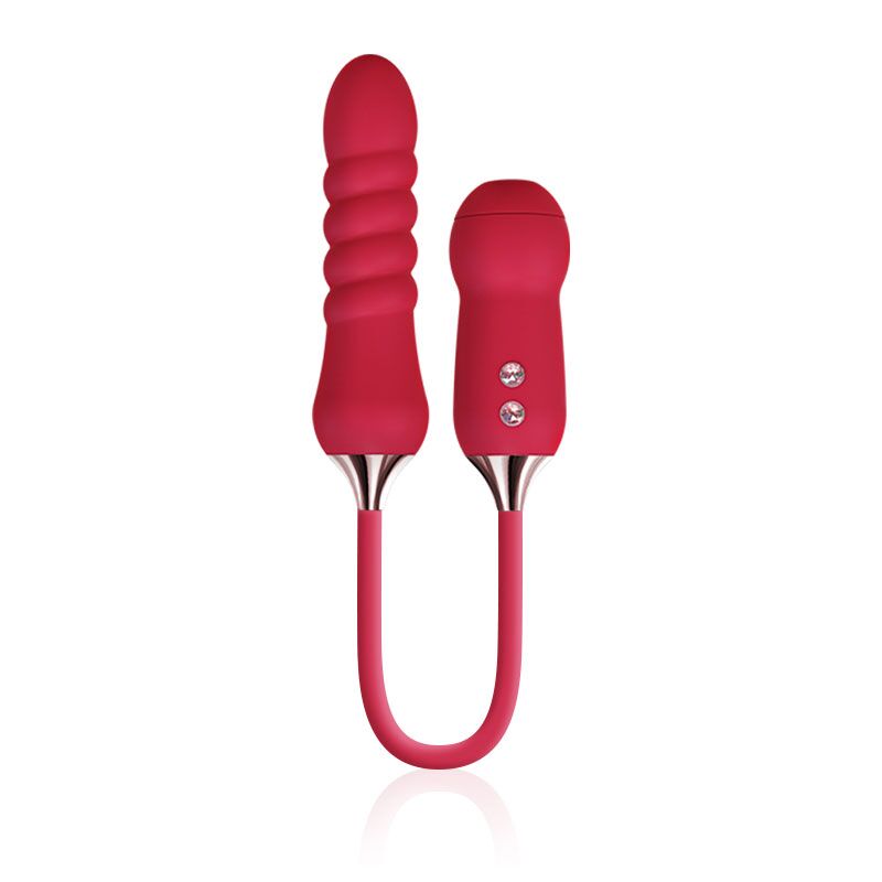 KISTOY Cathy Red Pulsator with Vacuum Stimulator on Flexible Connection