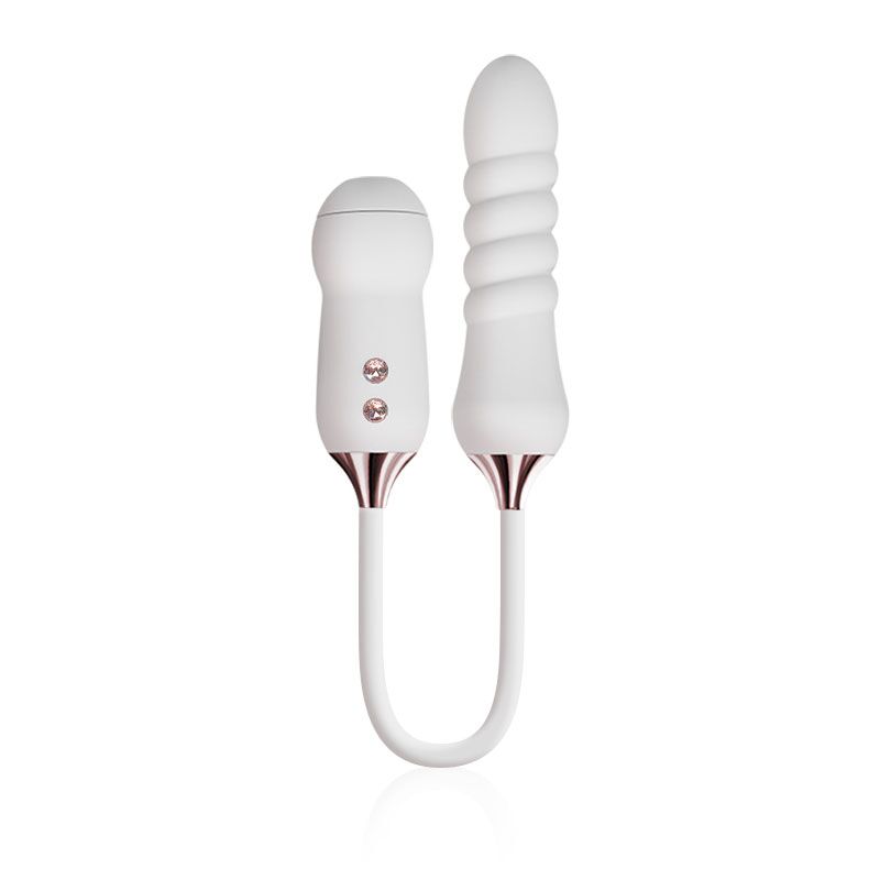KISTOY Cathy White Pulsator with Vacuum Stimulator on a Flexible Connector