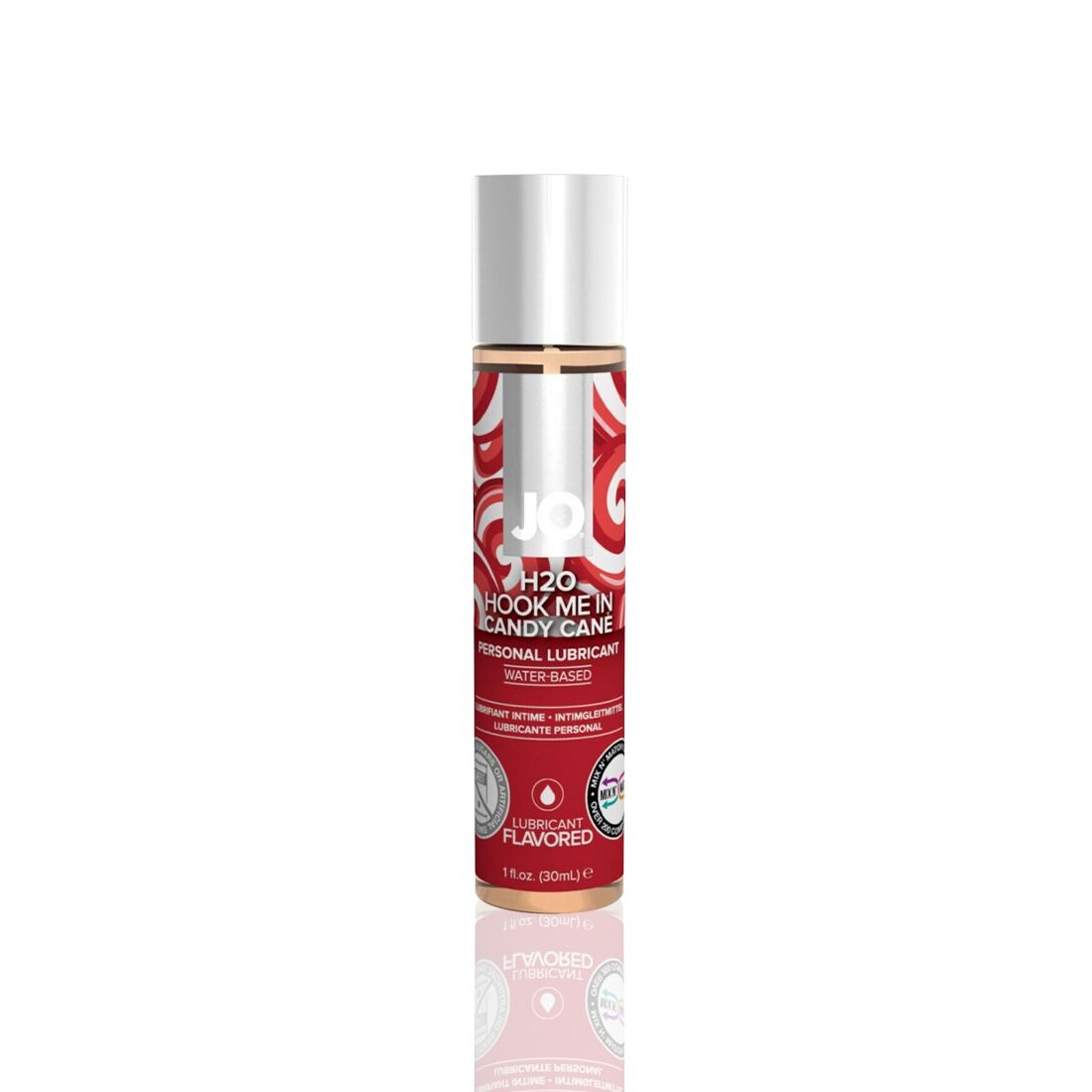 JO H2O Water-Based Lubricant – Candy Cane Sugar-Free, Vegetable Glycerin (30ml)