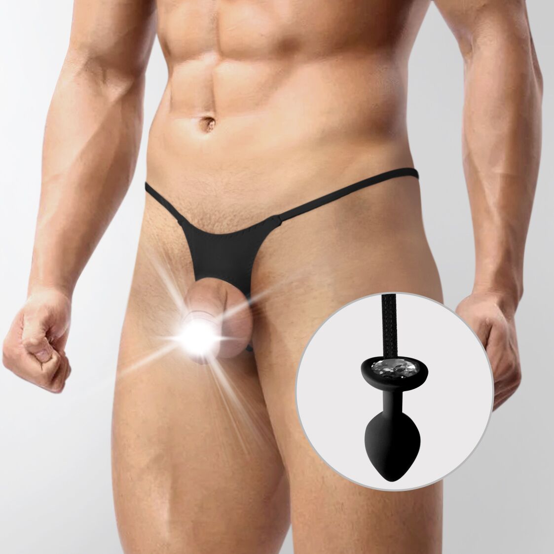 Men's underwear XS-2XL with silicone anal plug Art of Sex - Joni plug panties size S Black