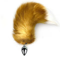 Metal anal plug with natural fur tail Art of Sex size M Red fox