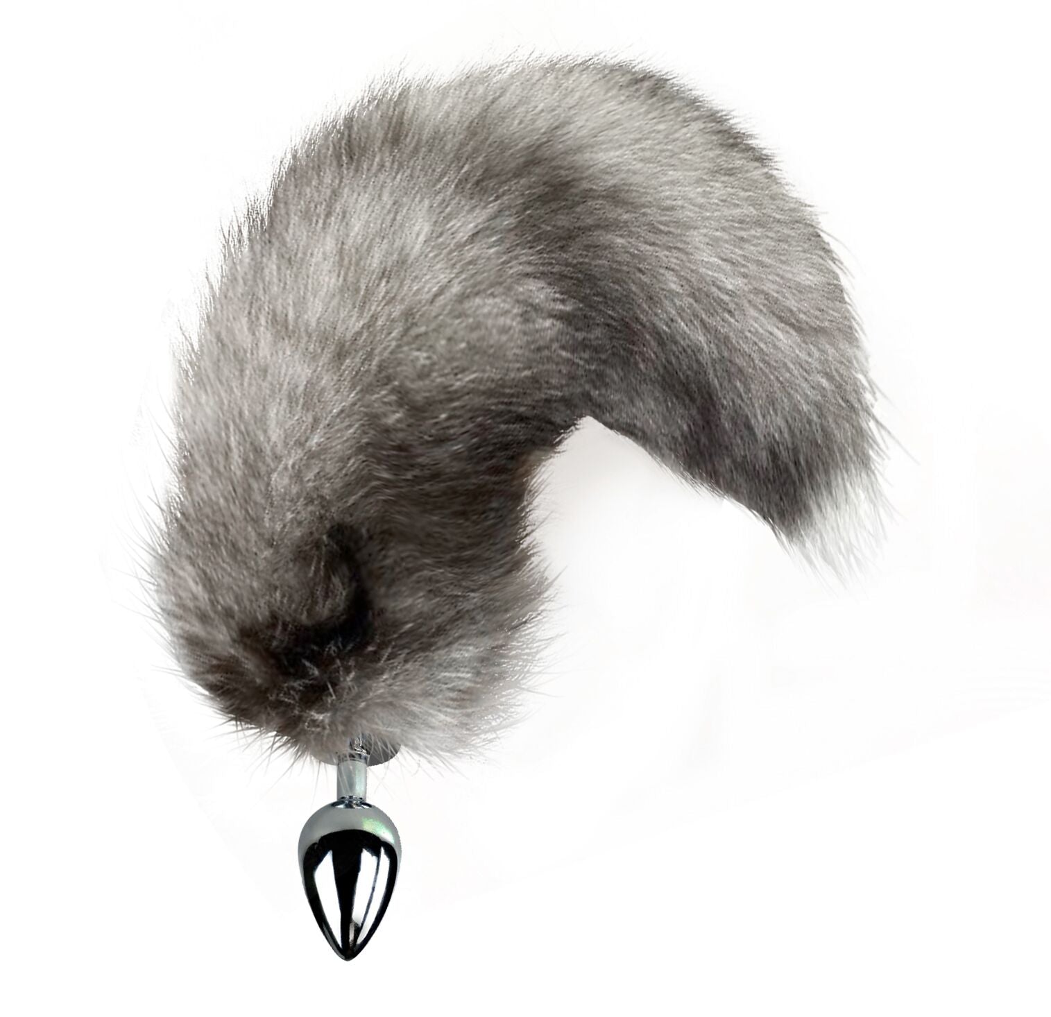 Metal Anal Plug with Natural Fur Tail Art of Sex size M Arctic Fox