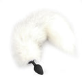 Silicone Anal Plug with Natural Fur Tail Art of Sex size M White Fox