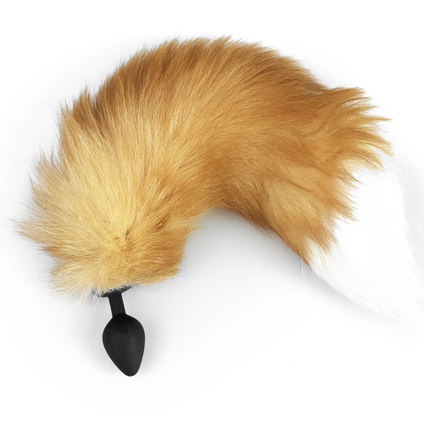 Silicone anal plug with natural fur tail Art of Sex size M Red fox