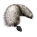 Silicone Anal Plug with Natural Fur Tail Art of Sex size M Arctic Fox