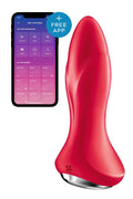 Anal Smart Vibrating Plug with Pearl Massage Satisfyer Rotator Plug 1+ Red