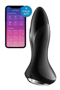 Anal Smart Vibrating Butt Plug with Pearl Massage Satisfyer Rotator Plug 1+ Black