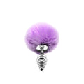 Metal Anal Plug Bunny Tail Alive Fluffy Twist Plug S Purple, diameter 2.9 cm