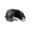 Metal Anal Plug Fox Tail Alive Black And White Fox Tail S, diameter 2.9 cm