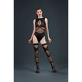 Set: Bodysuit and Stockings Moonlight Model 16 XS-L Black, imitation top and briefs
