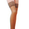 Passion ST003 1/2 beige stockings, classic, with an openwork silicone band