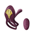 Zalo Smart Erection Ring - BAYEK Velvet Purple, Dual with Insert, Remote Control