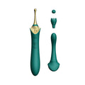 Vaginal-Clitoral Vibrator Zalo - Bess Turquoise Green, Multifunctional with Attachments