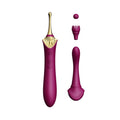 Vaginal-Clitoral Vibrator Zalo — Bess Velvet Purple, multifunctional with attachments