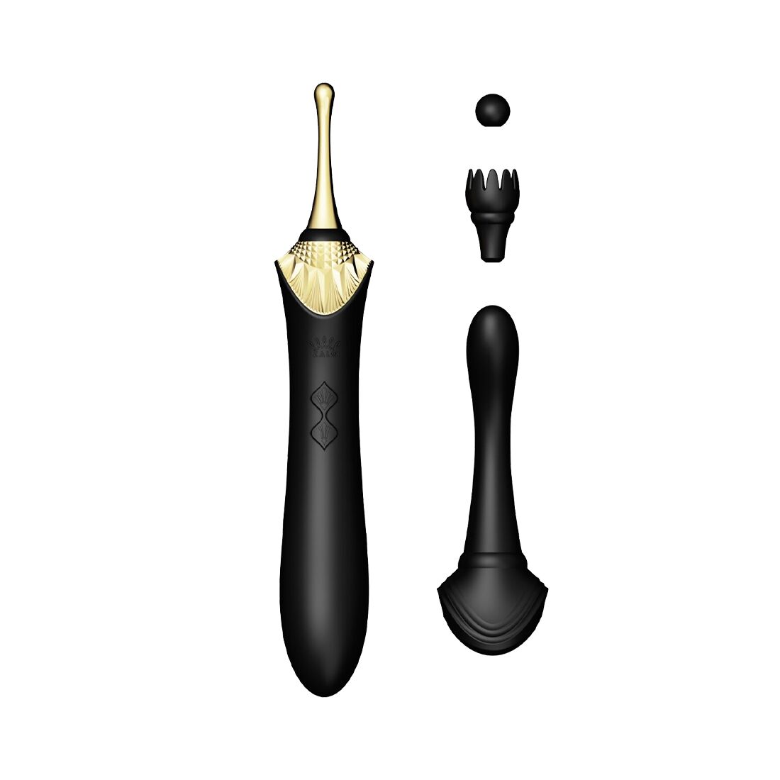 Zalo – Bess Obsidian Black Vaginal-Clitoral Vibrator, multifunctional with attachments