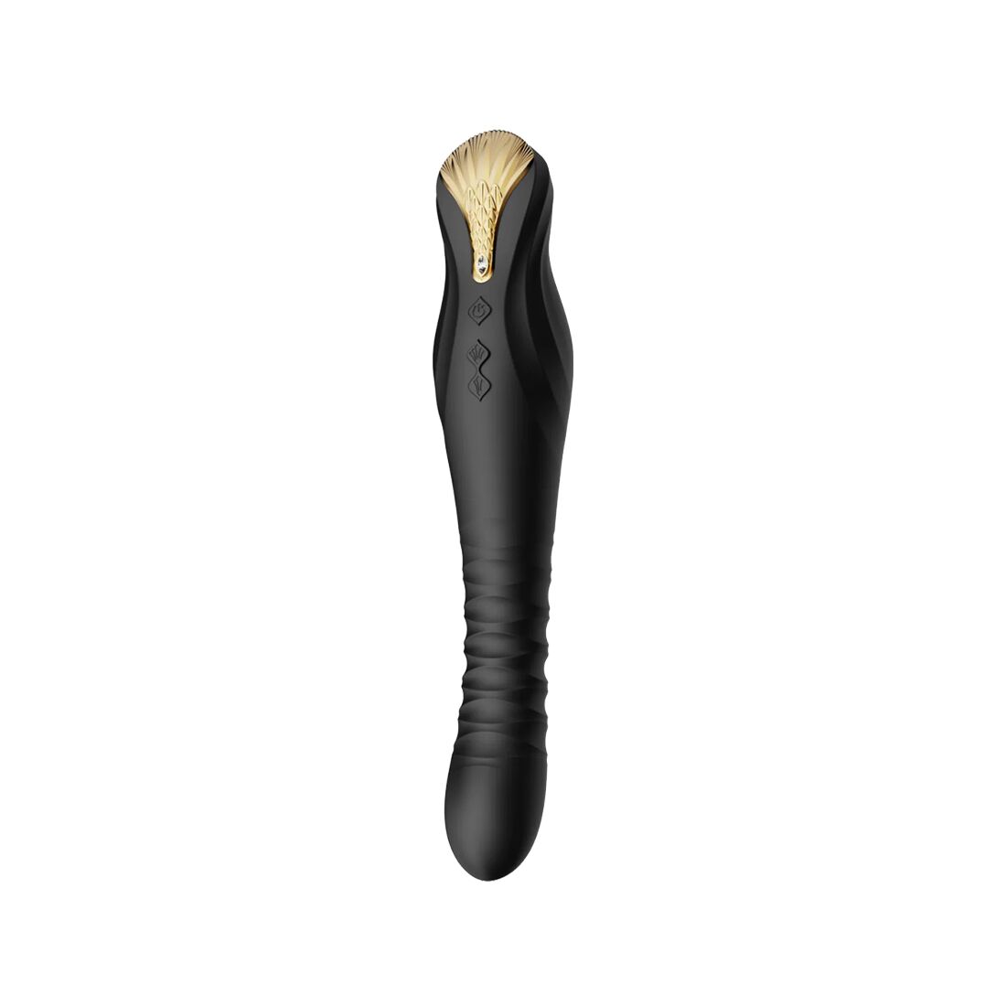 Zalo King Obsidian Black Smart Vibrator-Pulsator with Swarovski Crystal