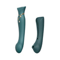 3-in-1 Smart Vibrator Zalo — Queen Set Jewel Green, Pulsating Pearl and Vacuum, Swarovski Crystal