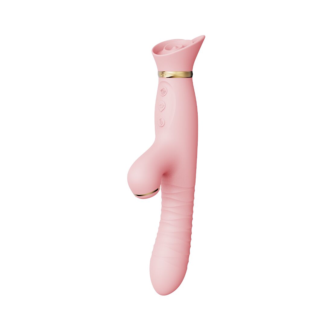 Zalo Pulse Vibrator with Clitoral Vacuum Stimulation - ROSE Thruster Strawberry Pink