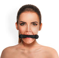 Art of Sex Gag Stick Silicon, Black, Genuine Leather