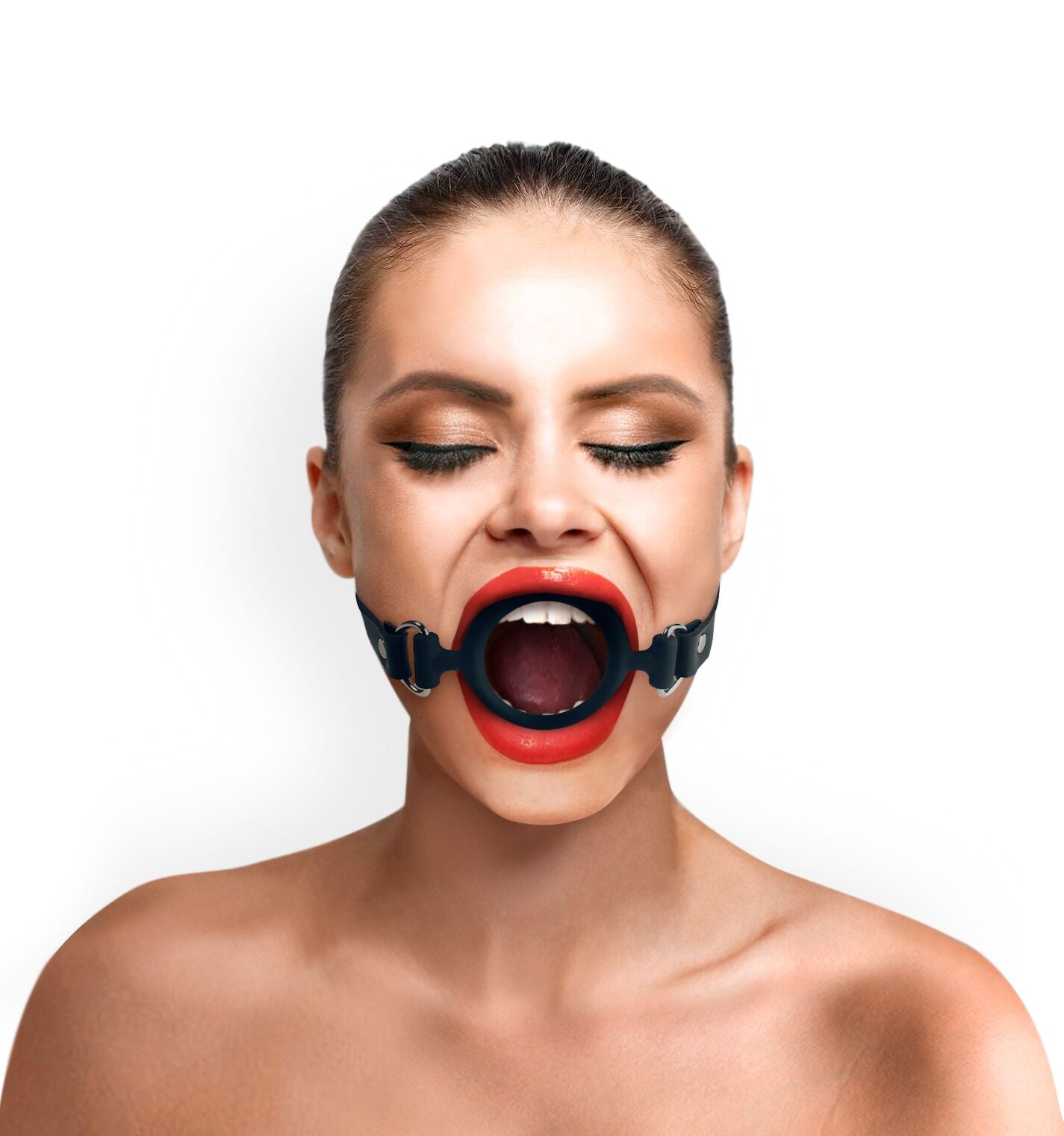 Gag Ring Silicone Dilator by Art of Sex – Gag Ring, black, genuine leather