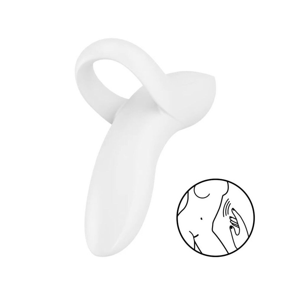 Satisfyer Bold Lover White Finger Vibrator, flexible