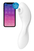 Satisfyer Curvy Trinity 5 Vacuum Smart Stimulator with Vibration (White), Smartphone Control