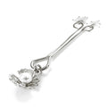 Clitoral clamp, pearl with shell and crystals, Art of Sex - Margie clit clamp, Silver