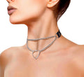 Art of Sex - Paris Heart Choker, made of genuine leather, Black