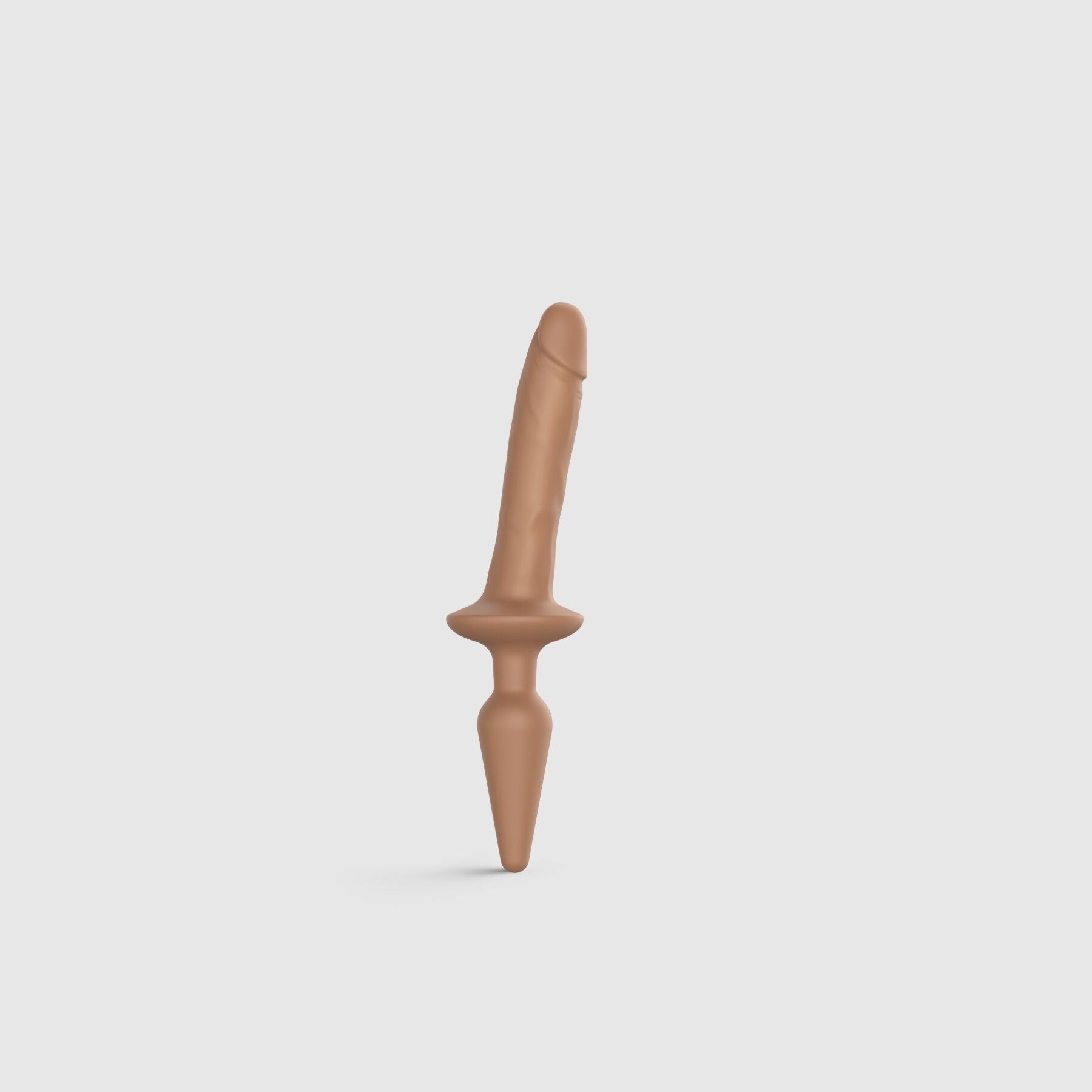 Anal plug with dildo 2-in-1 Strap-On-Me SWITCH PLUG-IN REALISTIC DILDO Caramel S, diameter 3.3/2.9 cm