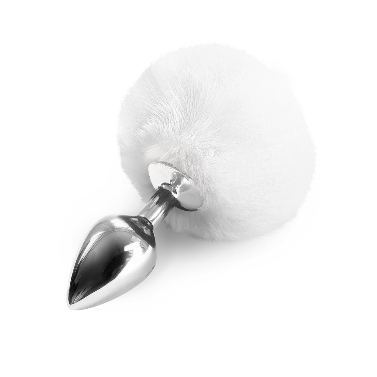 Metal Anal Plug M Art of Sex - Metal Butt Plug Rabbit Tail White, diameter 3.4 cm