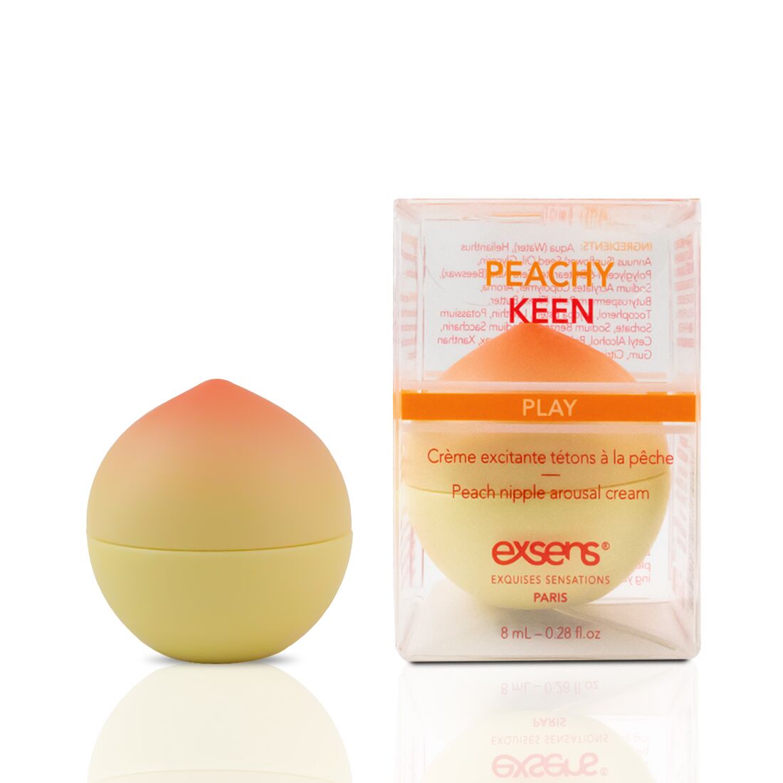 EXSENS Peachy Keen Nipple Stimulating Cream (8 ml) with Jojoba and Shea Oils, Edible, Sugar-Free