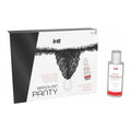 Intt BRAZILIAN PANTY BLACK Set: S-XL elastic panties with pearl ring + strawberry lube