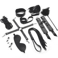 BDSM Art of Sex Set - Leather, 10 items, black, genuine leather