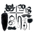 BDSM Art Of Sex Set – Maxi BDSM Set Leather, 13 items, black, genuine leather