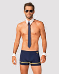 Obsessive Pilotman erotic costume set 2XL/3XL, boxers, cuffs, collar with tie, glasses