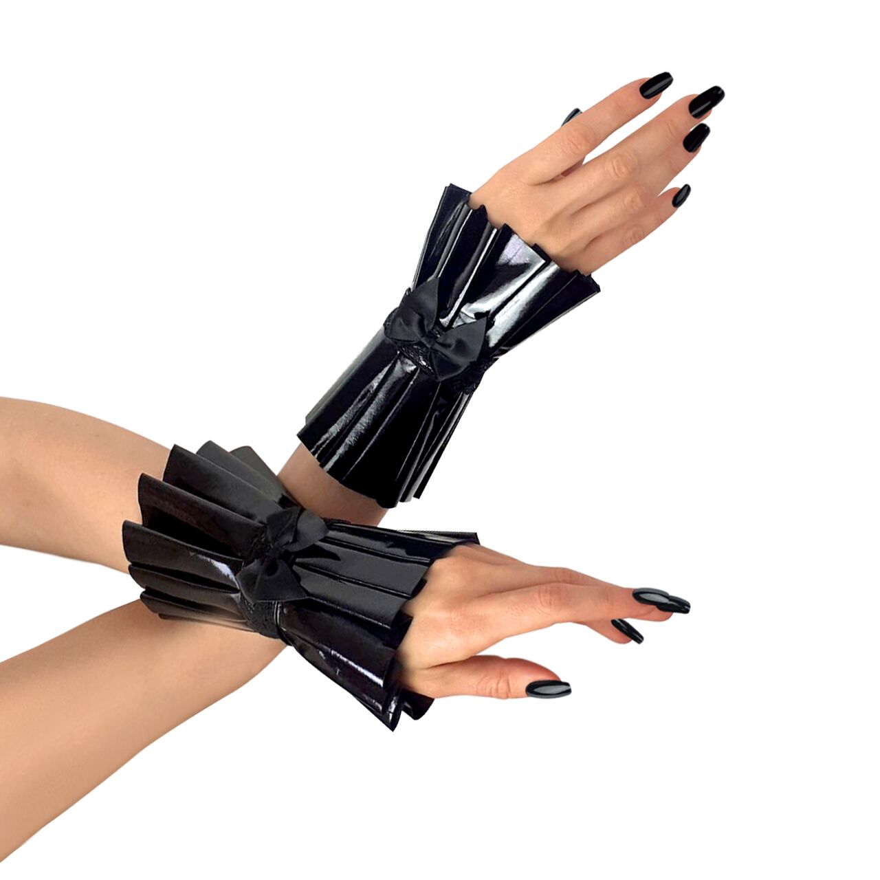 Pleated arm cuffs Art of Sex - Eva, black color