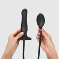 Inflatable Strap-On-Me DILDO PLUG - BLACK, with an inner ball, diameter up to 6 cm