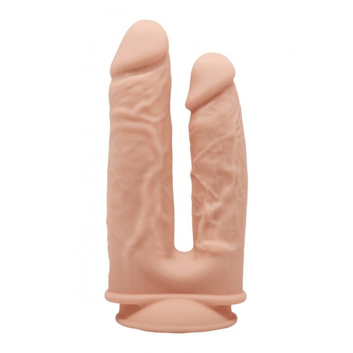 Double dildo Wooomy Ricooo, with suction cup, size 19x4.3 cm and 17x3.3 cm