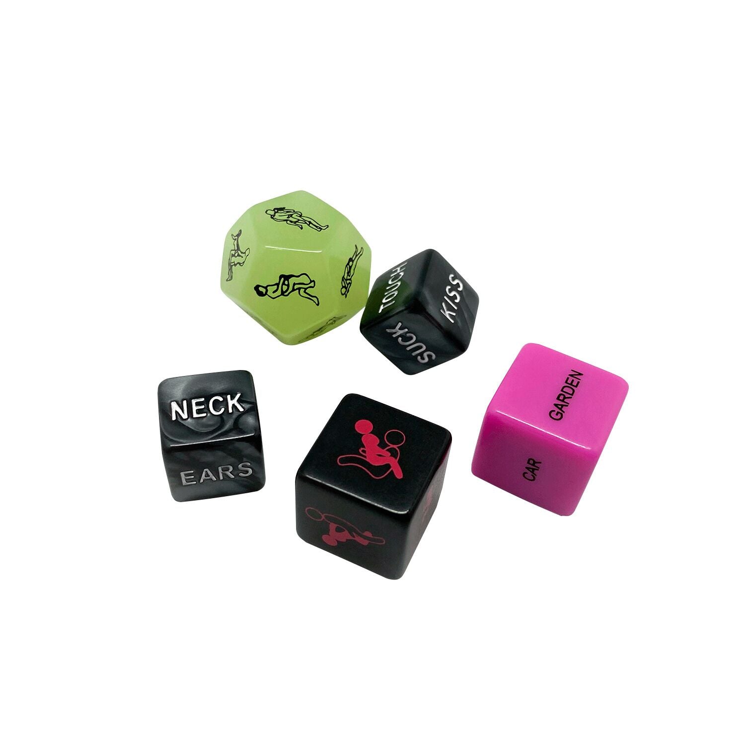 Wooomy Ooo 5 Dice Set (EN): Sex Places and Positions, Intimate Actions and Body Parts