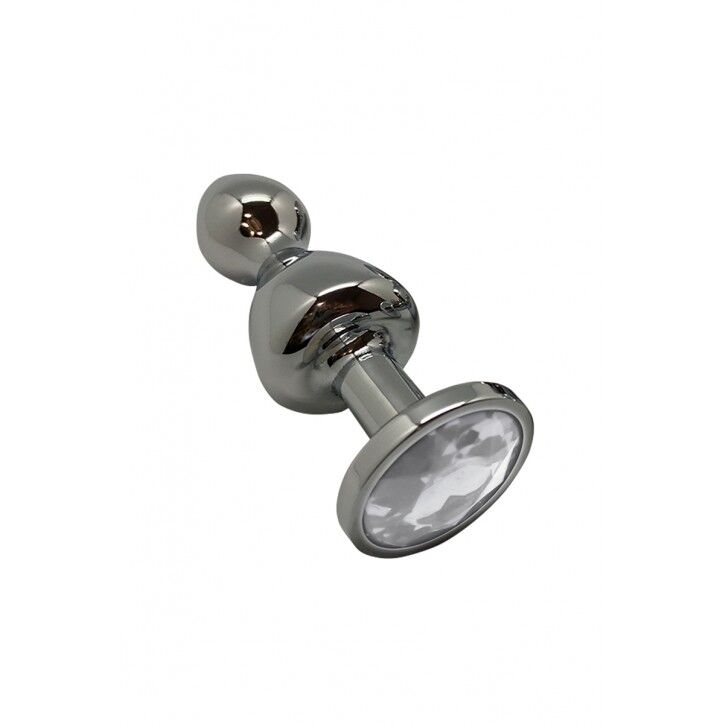 Metal Anal Plug Wooomy Lollypop Double Ball Metal Plug S, diameter 2.8 cm, length 8.5 cm
