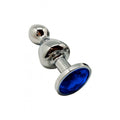 Metal Anal Plug Wooomy Lollypop Double Ball Metal Plug Blue M diameter 3.1 cm, length 9.4 cm