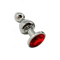 Wooomy Lollypop Double Ball Metal Plug Red M, diameter 3.1 cm, length 9.4 cm