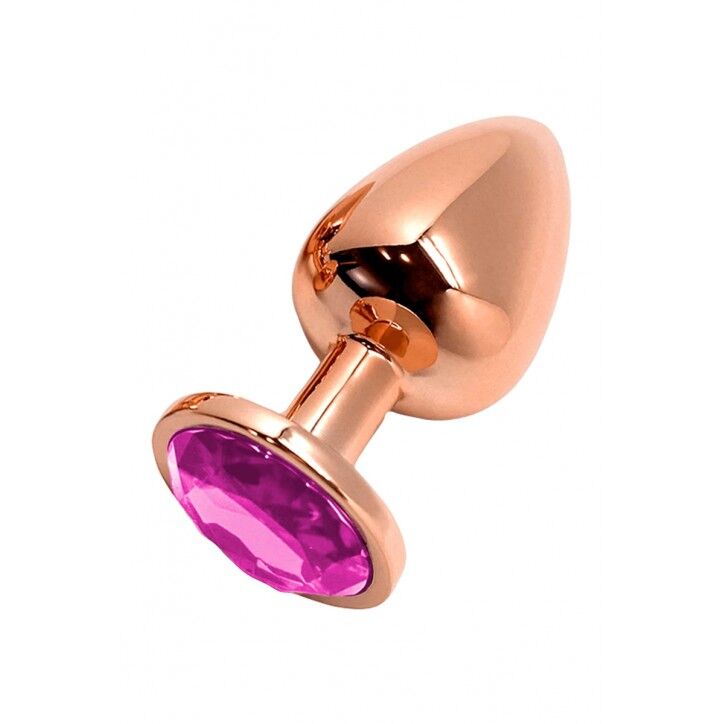 Wooomy Tralalo Rose Gold Metal Plug Magenta L, diameter 4 cm, length 9 cm