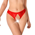 Lace Panties with Open Crotch Art of Sex - Mia, size L-2XL, Red