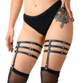 Art of Sex - Floy Rhinestone Garters, genuine leather, Size XS - 2XL, Color Black