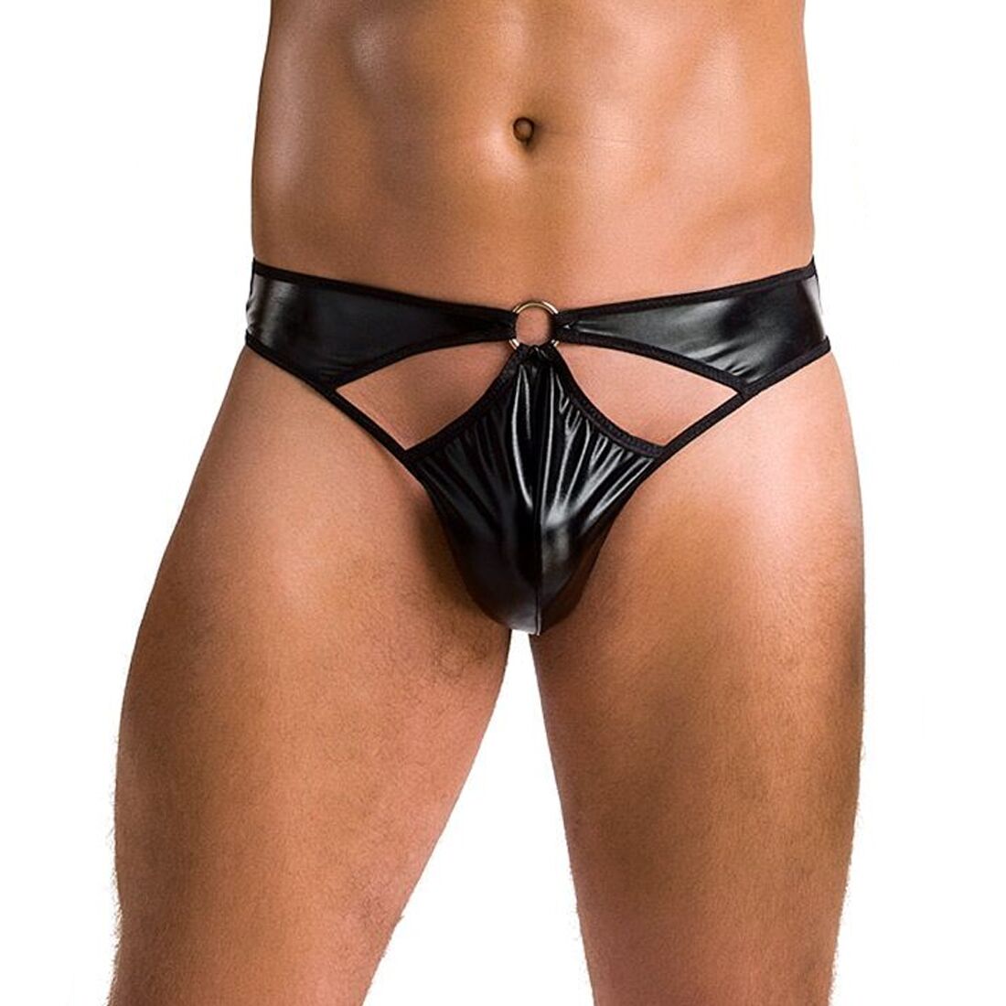 Men's Thong Passion 033 THONG PAUL XXL/XXXL Black, latex-look