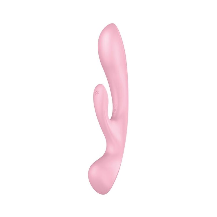 Satisfyer Triple Oh Pink Double-Sided Rabbit Vibrator, 3 Motors, Handle Massager