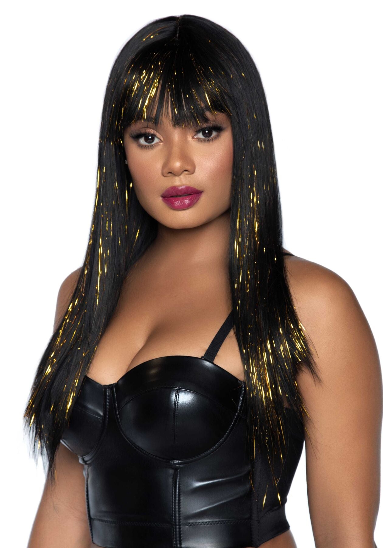 Leg Avenue Long bang wig with tinsel, 60 cm